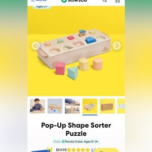 KiwiCo Pop-Up Shape Sorter Puzzle - never used - pristine